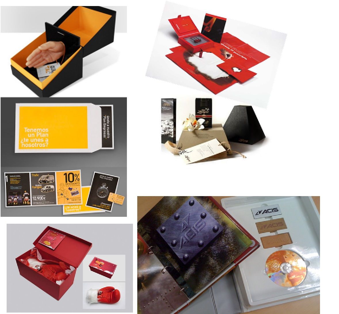 Diversos productos publicitarios diseñados por nosotros.